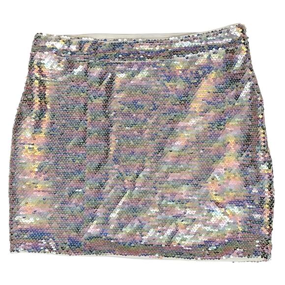 2/$30 Urban Outfitters Rainbow Sequin Mini Skirt Size S - Picture 3 of 11